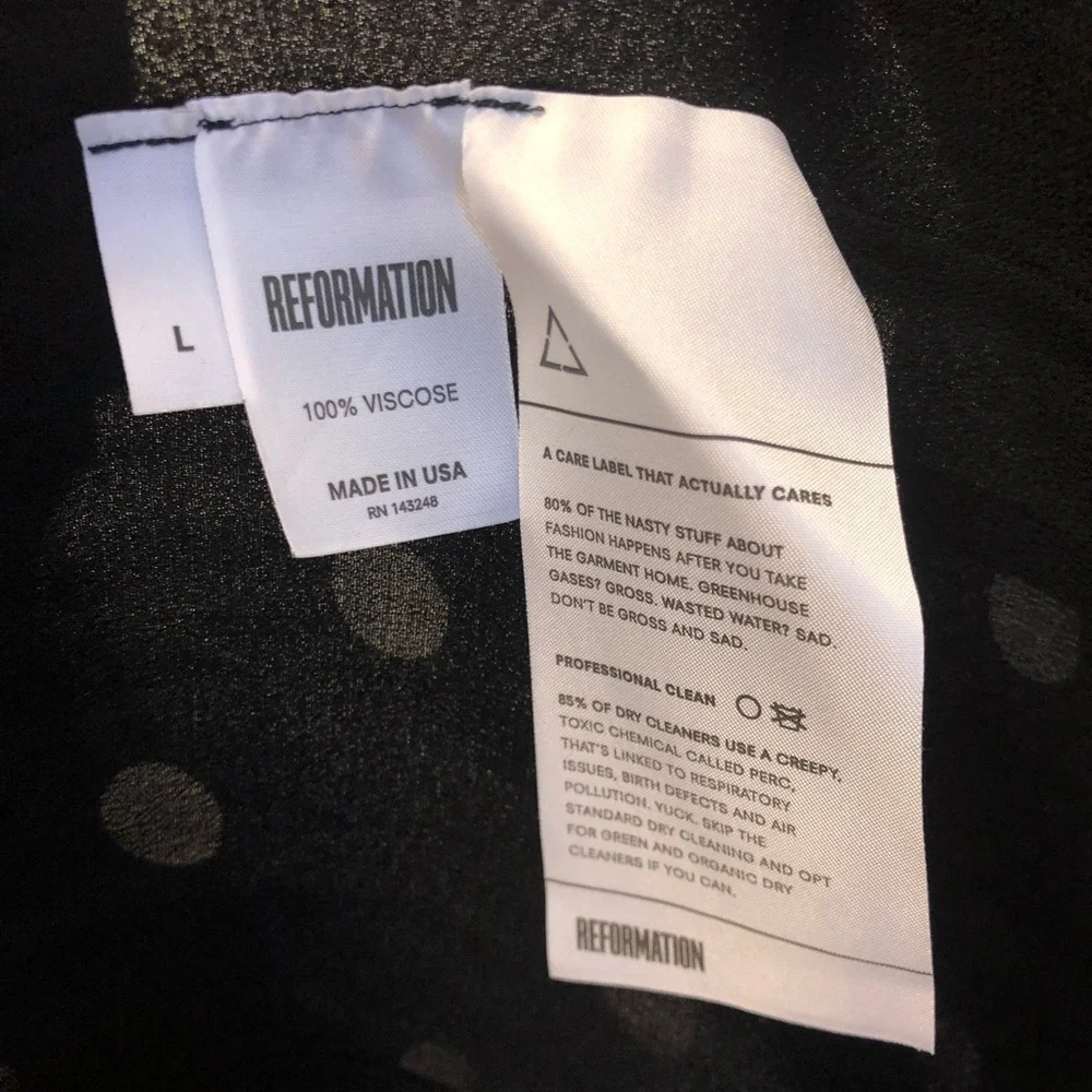 Reformation Black & White Polka Dot Mini Dress - Picture 7 of 8